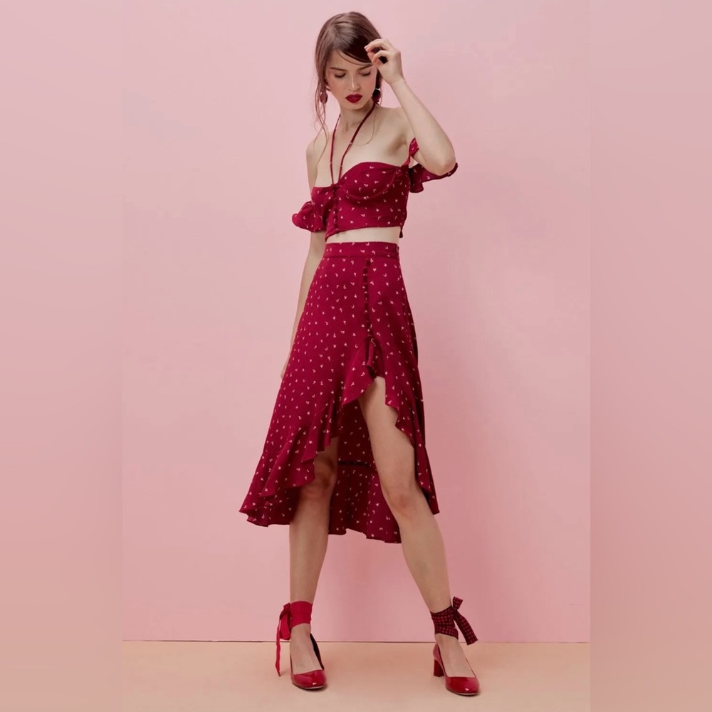For Love & Lemons La Lana Midi Skirt and Top Set